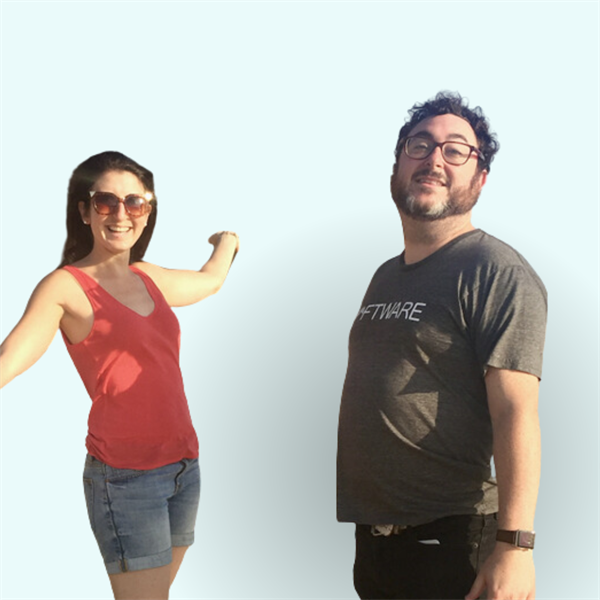 Leila Sales & Brian P., yoga teacher at Flow Yoga