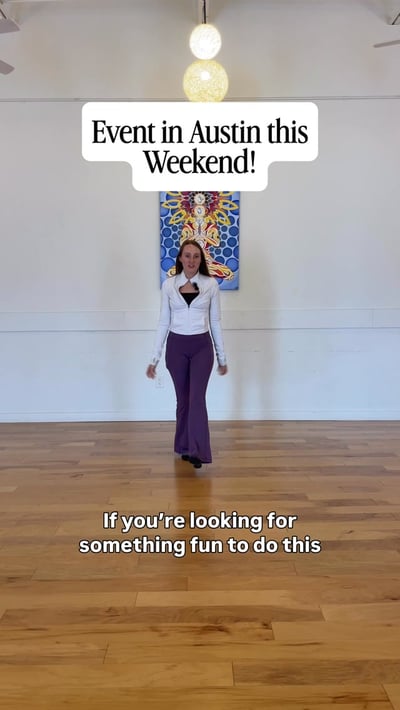 Flow Yoga Cedar Park instructor walking in studio promoting upcoming Flow and Restore event, Austin Texas