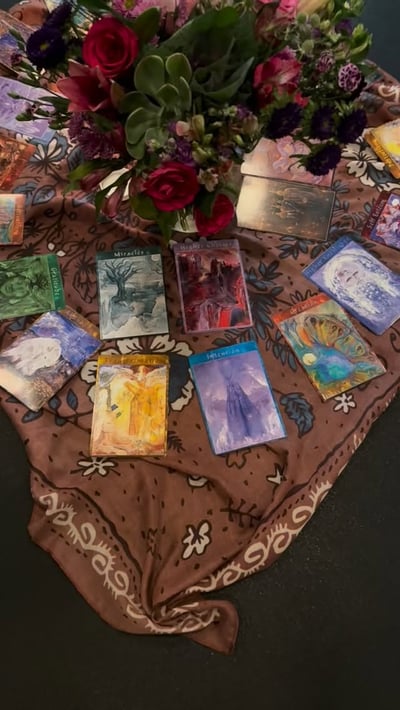 Flow Yoga Georgetown yoga teacher training weekend with flowers, books, and spiritual texts, Austin Texas