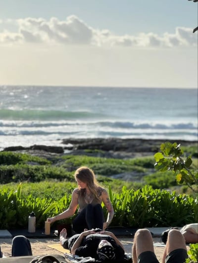 Flow Yoga Georgetown beachside yoga retreat with ocean views Austin Texas