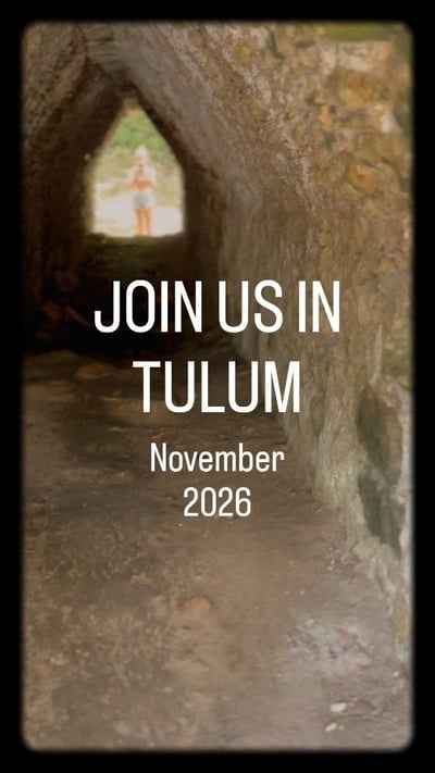 Flow Yoga Georgetown Tulum yoga retreat November 2026 promotional flyer Austin Texas