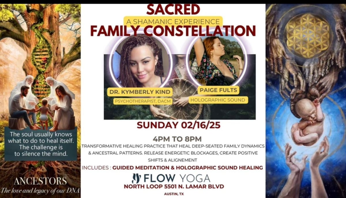 Sacred Family Constellation Workshop at Flow Yoga North Loop in Anderson Austin