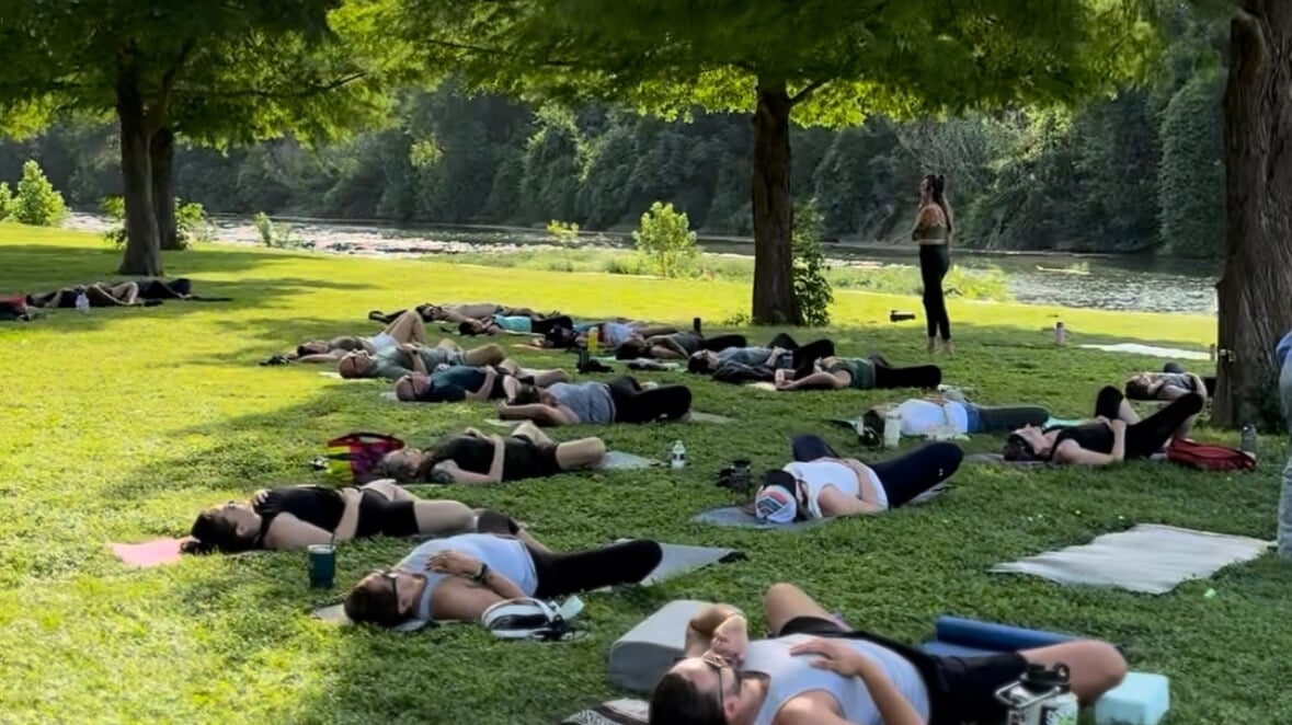 Free Yoga in the Park: San Gabriel Park at Flow Yoga Georgetown in Cedar Park