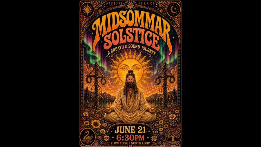 Midsommar Solstice: A Breath & Sound Journey at Flow Yoga North Loop in Anderson Austin