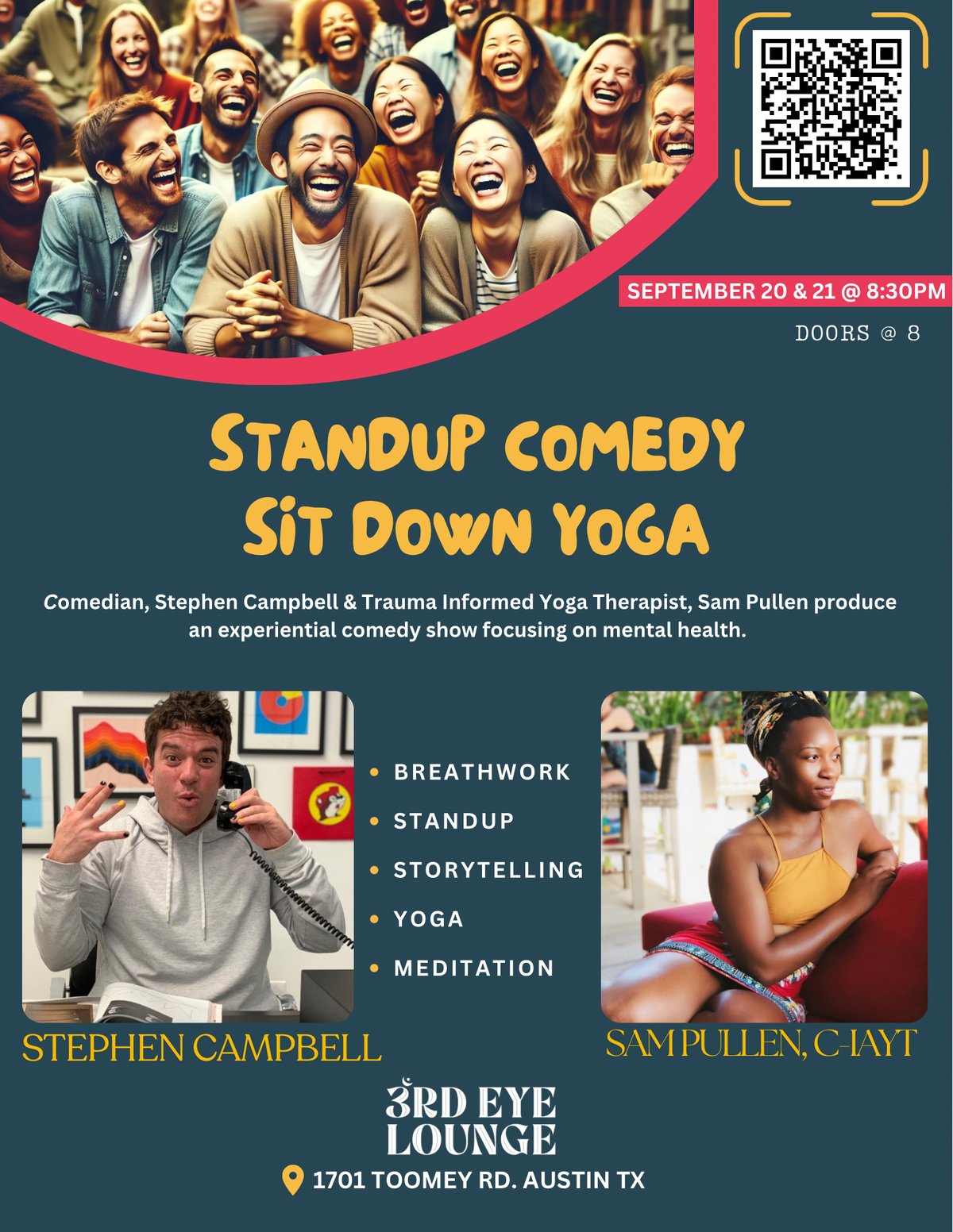 Standup Comedy & Sit Down Yoga at 3rd Eye in Austin