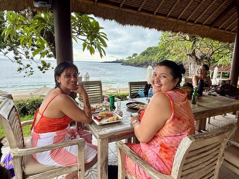 Bali Yoga Retreat Friends Dining Beachfront Restaurant