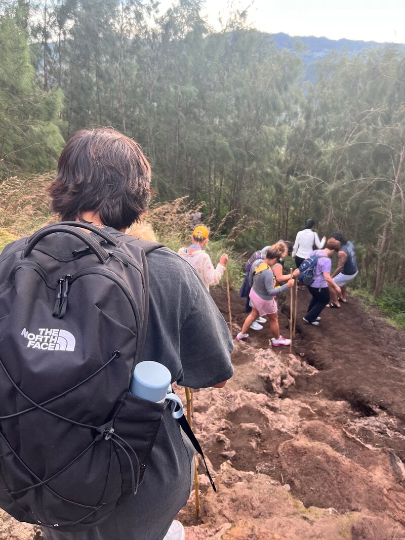 Bali Yoga Retreat Group Hiking Trail Mt Batur
