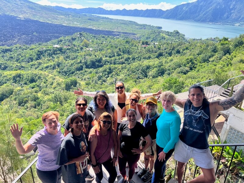 Bali Yoga Retreat Group Photo Lake Batur Viewpoint