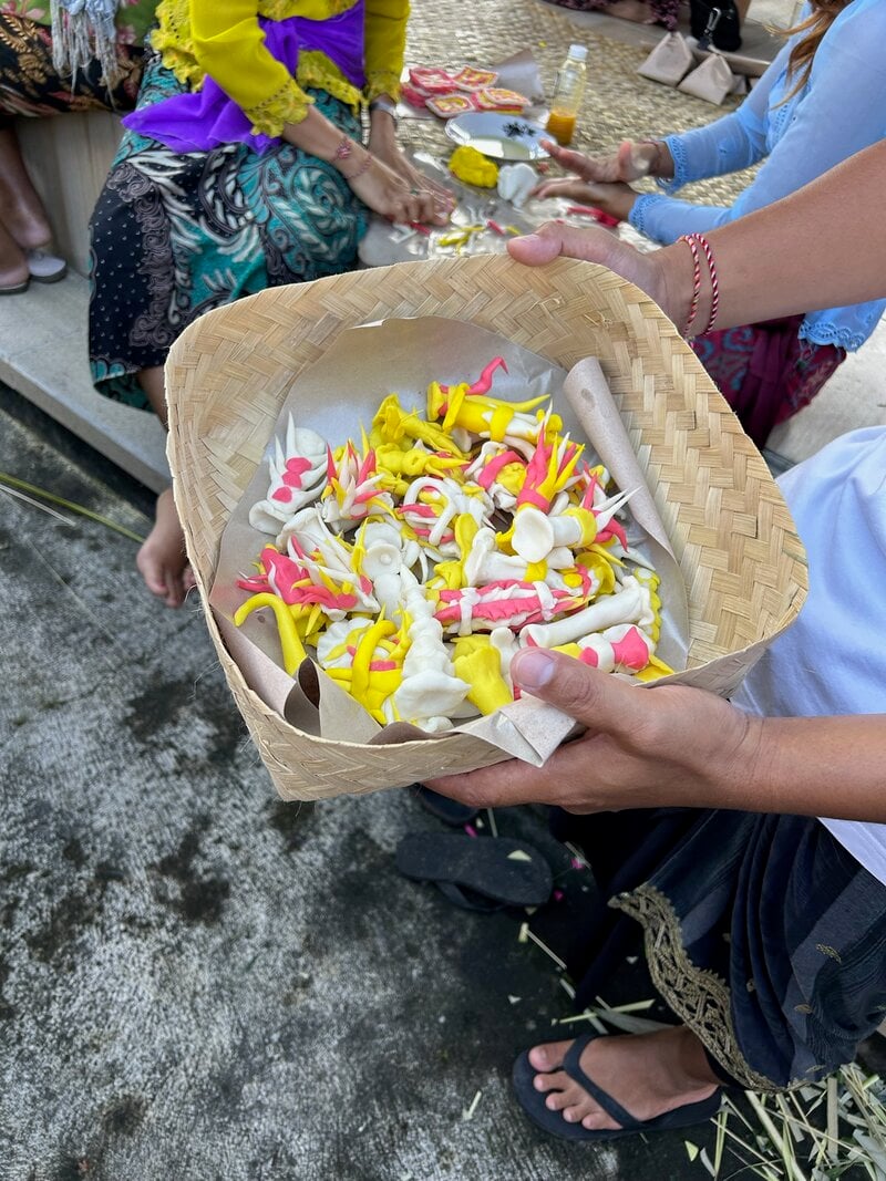 Bali Yoga Retreat Handmade Rice Dough Offerings Basket