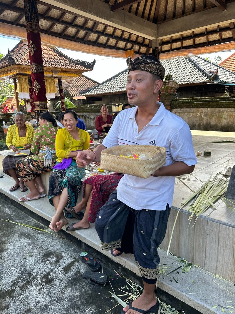 Bali Yoga Retreat Local Guide Offering Basket