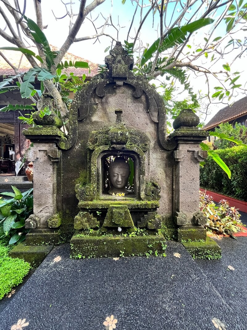 Bali Yoga Retreat Moss Covered Stone Shrine