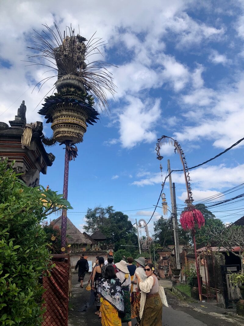 Bali Yoga Retreat Walking Village Penjor Poles