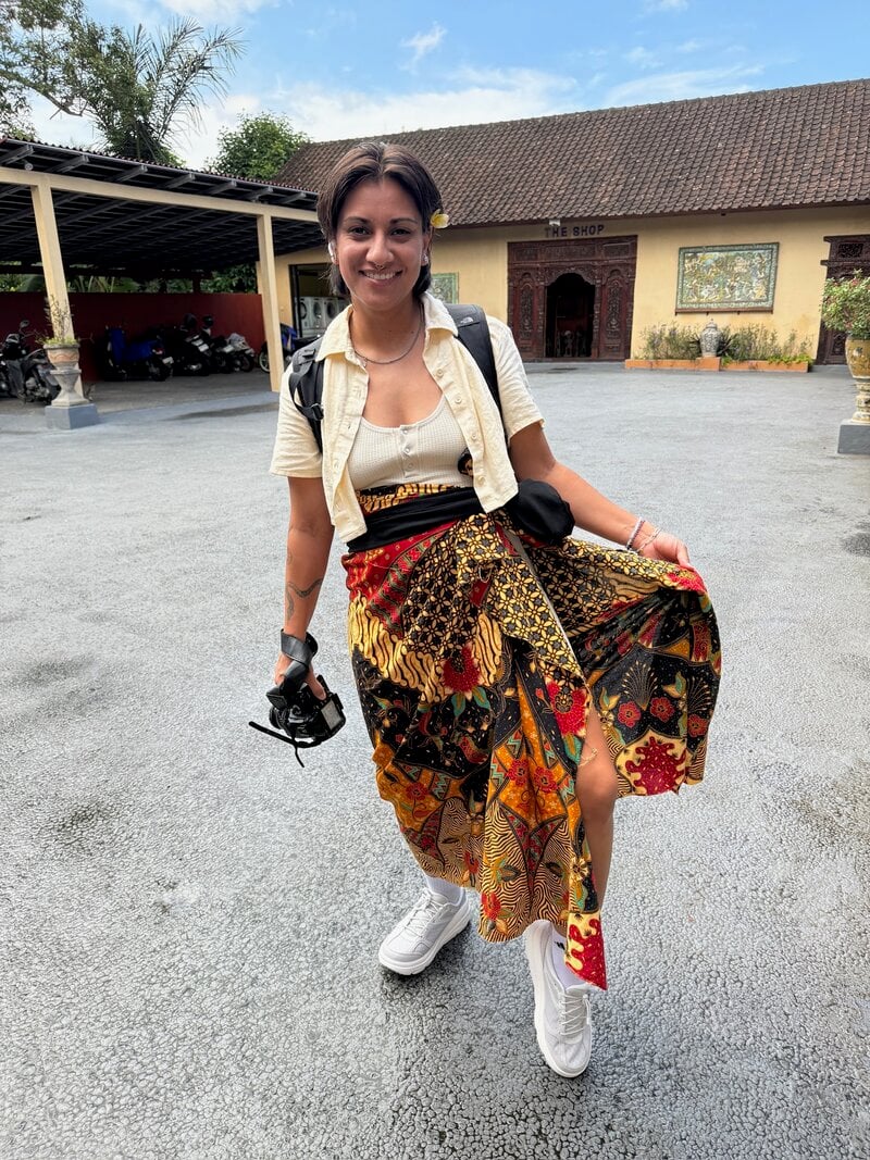 Bali Yoga Retreat Woman Wearing Batik Sarong
